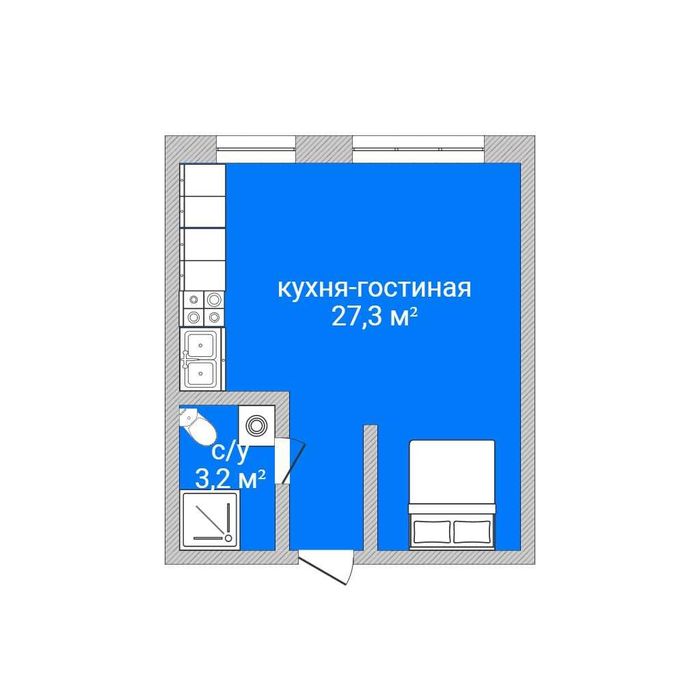 Продажа 1-комнатной квартиры КЖБИ