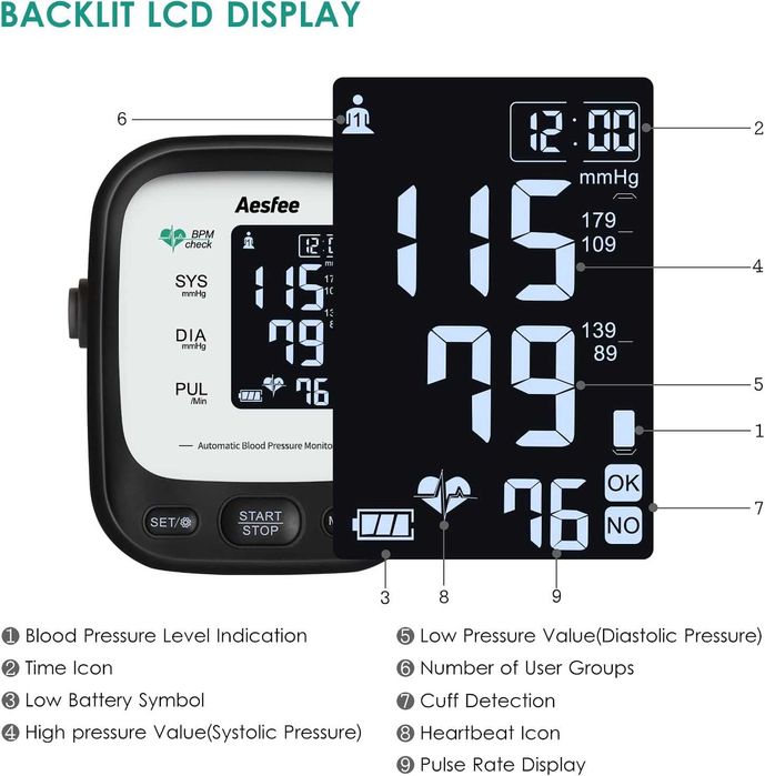 Апарат за измерване на кръвно налягане Aesfee AES U171