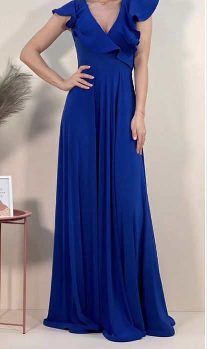 Rochie lunga eleganta albastru regal