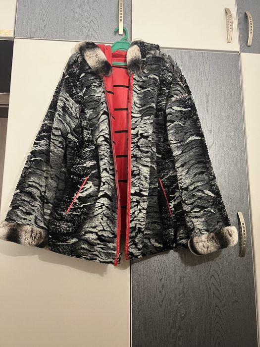 Двулицево палто естественна кожа