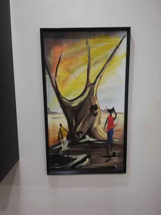 Красива картина с дървена рамка. Акрил.