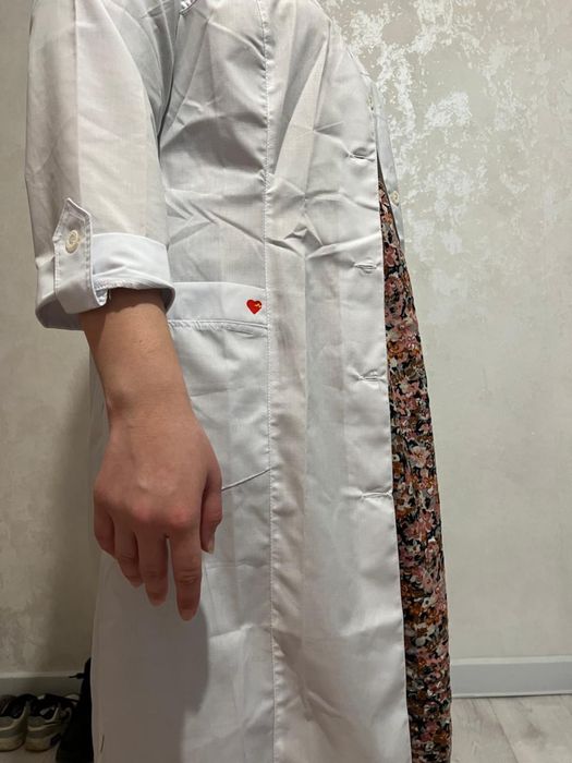 Халаты медика белый розовый