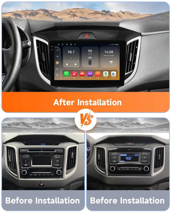 Мултимедия 10″ Android 14 за HYUNDAI IX25 CRETA I CARPLAY навигация RDS DSP GPS