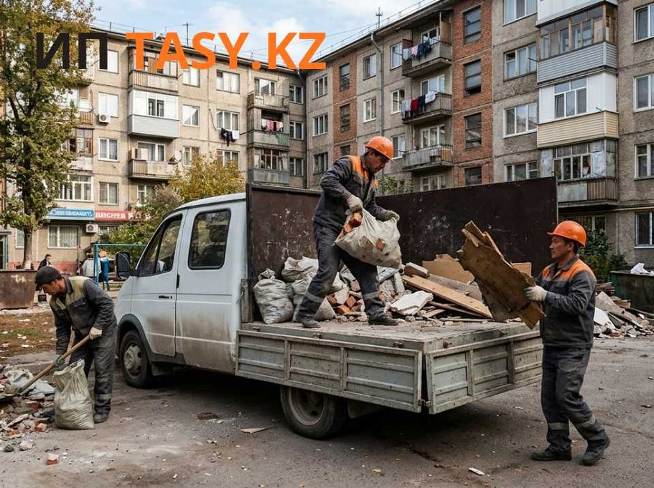 Вывоз строительного мусора Алматы с грузчиками сегодня