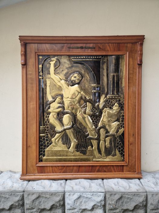 Превъзходна огромна медна картина пано рамка