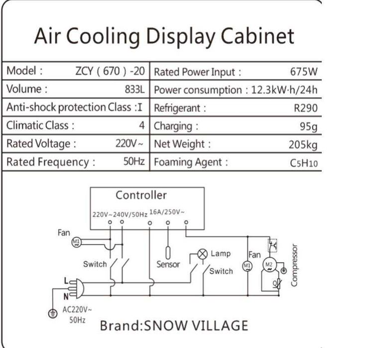 SNOW VILLAGE Air Cooling Display Cabinet – 1124 litr