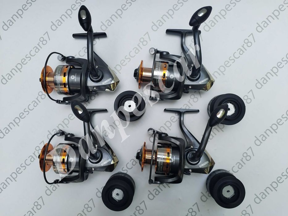 SET 4 Mulinete FL EFB6000 6 rulmenti pentru crap si tambur rezerva