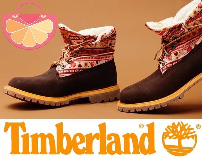 TIMBERLAND № 35/36 – Дамски боти от ест. кожа "COLORFUL ACCENTS" нови