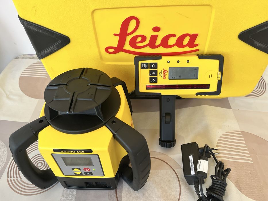 Leica Rugby 680 laser de exterior cu panta dubla cu receptor incarcator si geanta transport milwaukee hilti dewalt bosch trimit in tara cu verificare