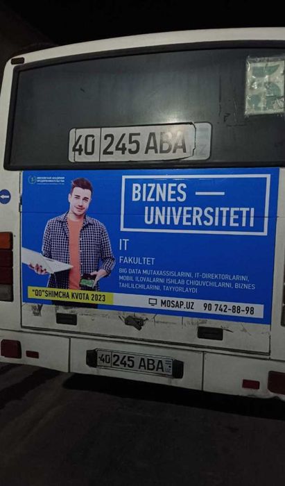 Avtobuslarda reklama xizmatlari / Реклама на автобусах в регионах