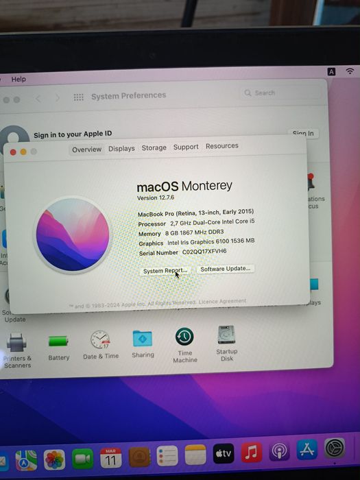 Mac Book Pro 12, Dual core Intel Corei5