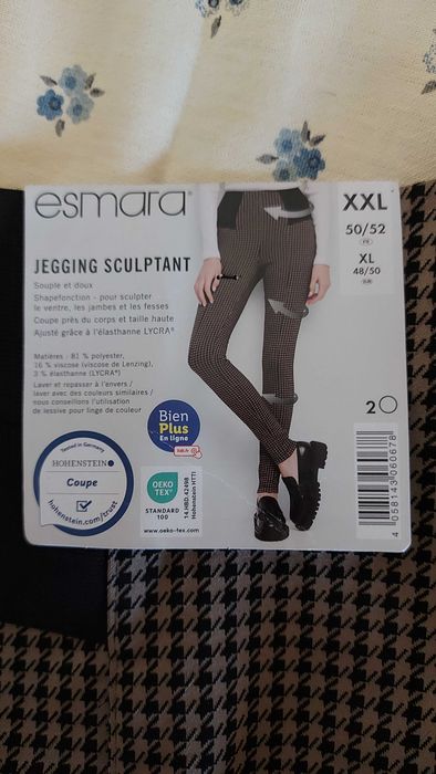 Чисто нови дамски jeggings Esmara XXL – с висока талия и модел „houndstooth“