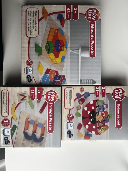 Сет три дървени игри Playtive