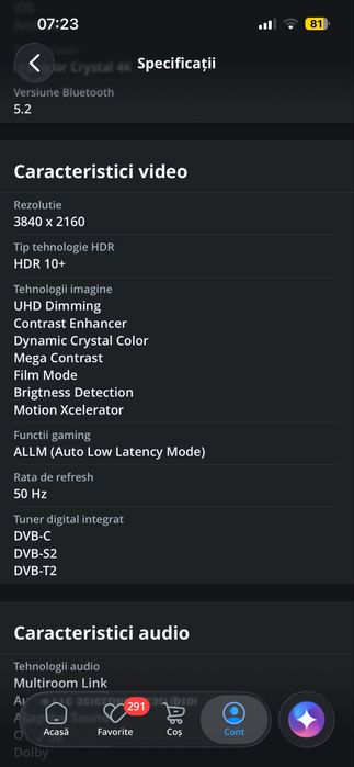 Televizor SAMSUNG LED 65CU7172