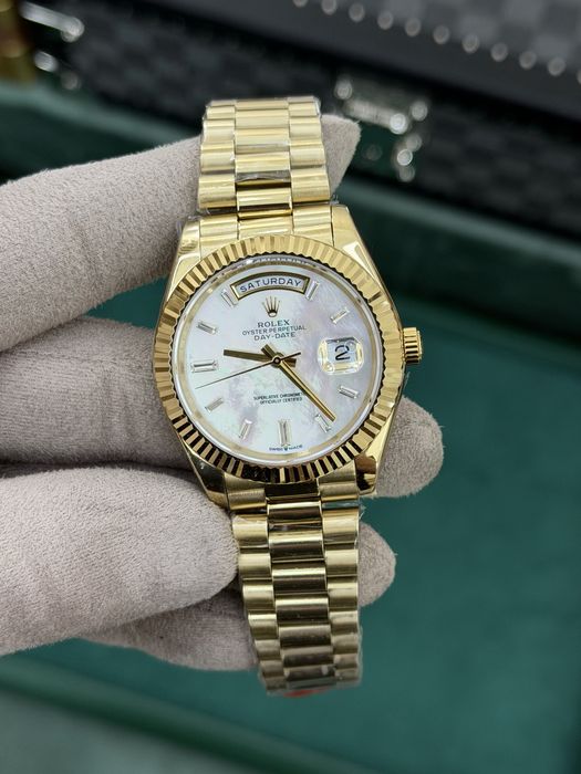 Rolex Day-Date Baguette 40mm Pearl Dial