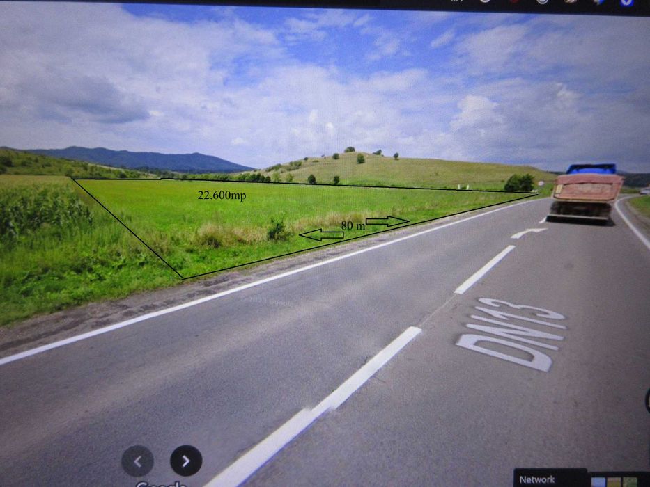Proprietar, Vand teren agricol 22600 mp   Maierus, 80 m la DN 13