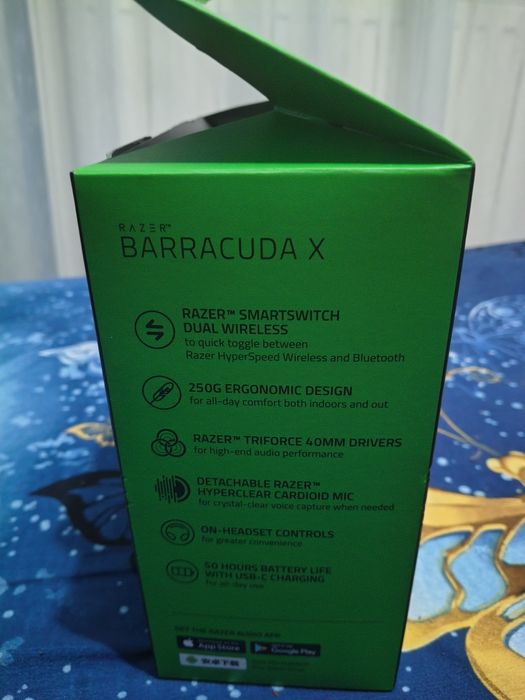 Casti Wireless Gaming Razer Barracuda X FullBox Negru