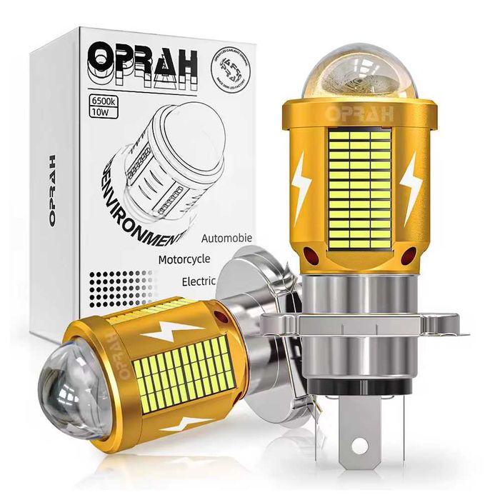 100W LED Крушка за Мотоциклет H4 – Бяла Светлина 12V–80V IP68