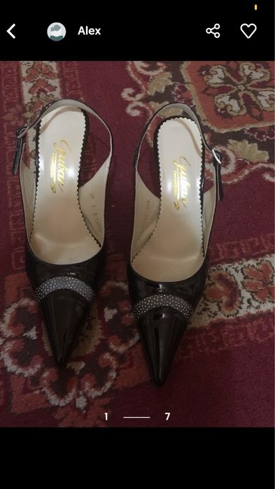 Pantofi lac Guban stiletto ciocate sandale pantofi negri toc mic 37