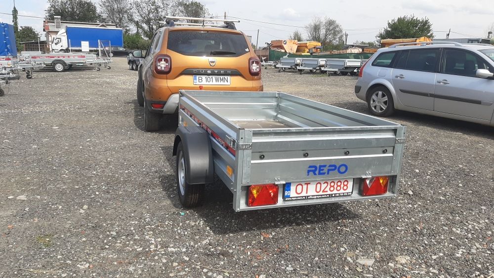 Remorca 750 kg obloane tego, mono-ax, dublu-ax, garantie, carte RAR