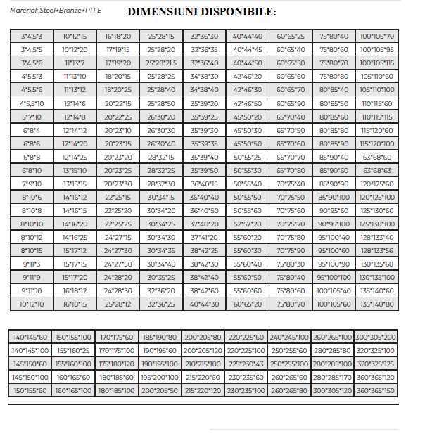 bucșe BK-1 de bronz-zinc cu PTFE