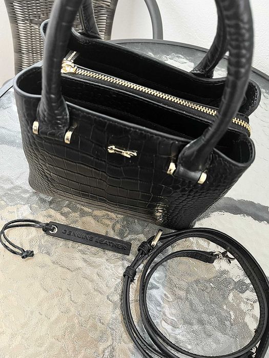 Geanta Top Handle Piele Naturala Model Croc Paul Costelloe