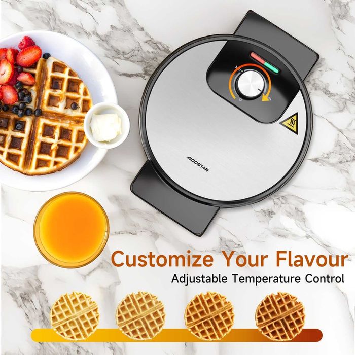 Кръгъл гофретник Aigostar с регулируем контрол на температурата 1000W