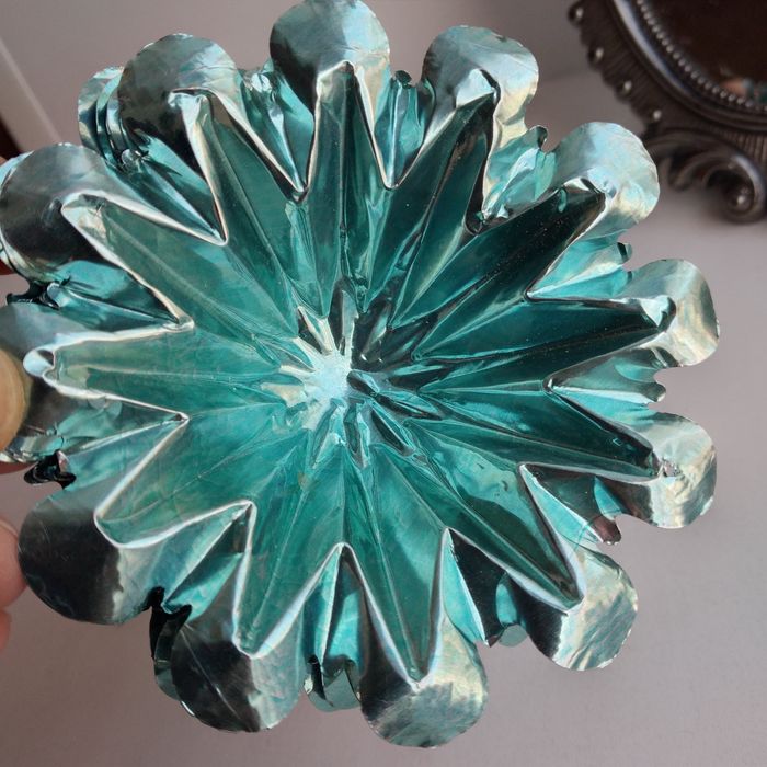 Ёлочная игрушка "Снежинка".  Фольга СССР.