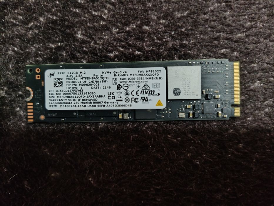 SSD Micron 2210. Объем 512gb