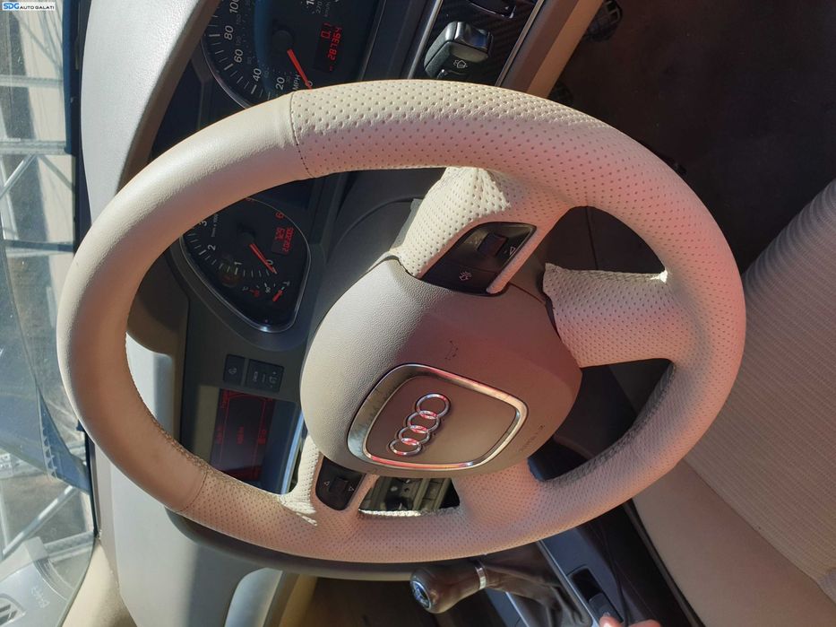 Volan Piele 4 Spite cu Comenzi FARA Airbag Retapitat cu Husa Audi A6 C6 NFL Non Facelift 2004 - 2008 [K6897]