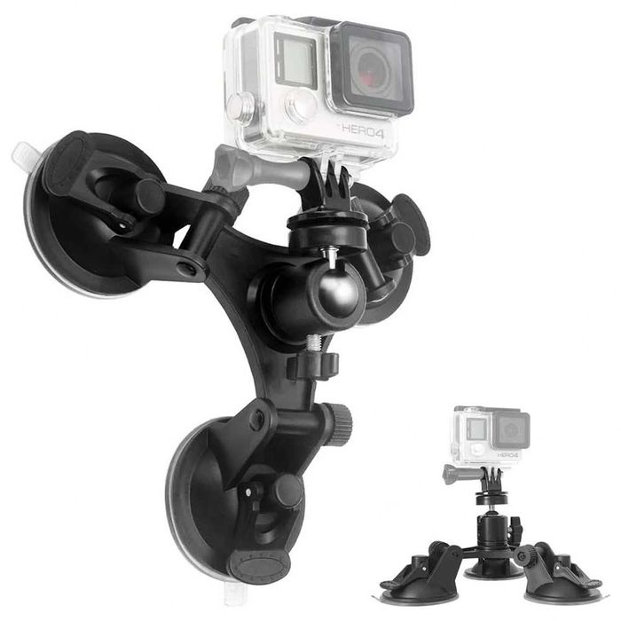 Sistem prindere cu 3 ventuze si cap tip bila GoPro SJCAM DJI Insta360