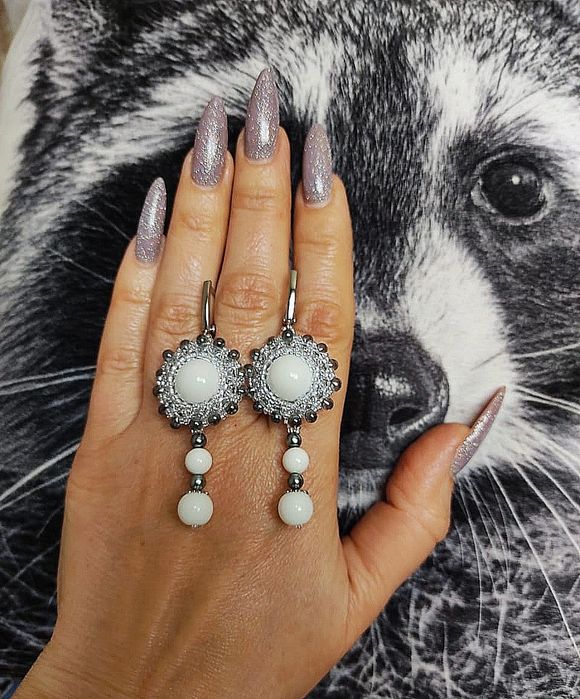 Серьги с Японским хлопковым жемчугом