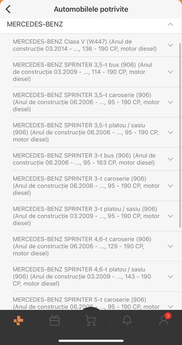 Debitmetru Mercedes