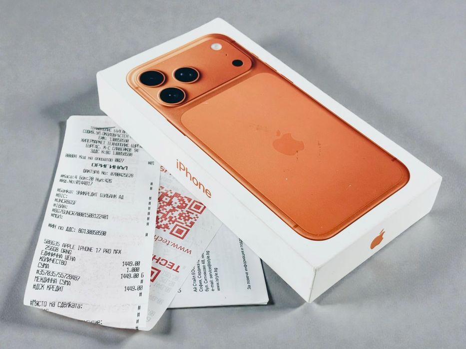 НОВ! Apple iPhone 17 Pro Max 256GB Cosmic Orange 2г. Гаранция!