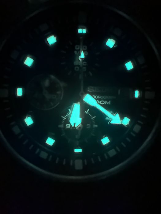 SEIKO, Мъжки кварцов часовник аналогов хронограф WR 100M син циферблат.