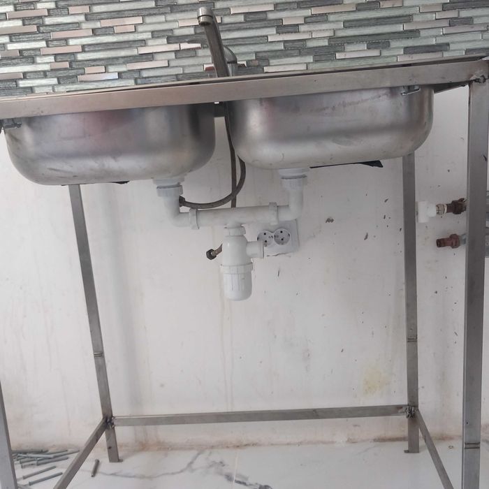 Vand chiuveta cu 2 cuve inox