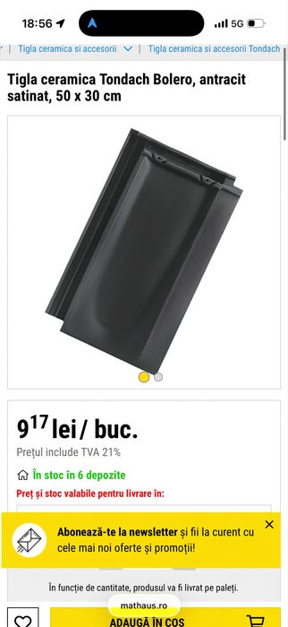 Tigla tondach bolero gri antracit