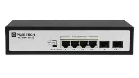 Неуправляемый PoE коммутатор Pixietech PXT-S1501-4TP-2S