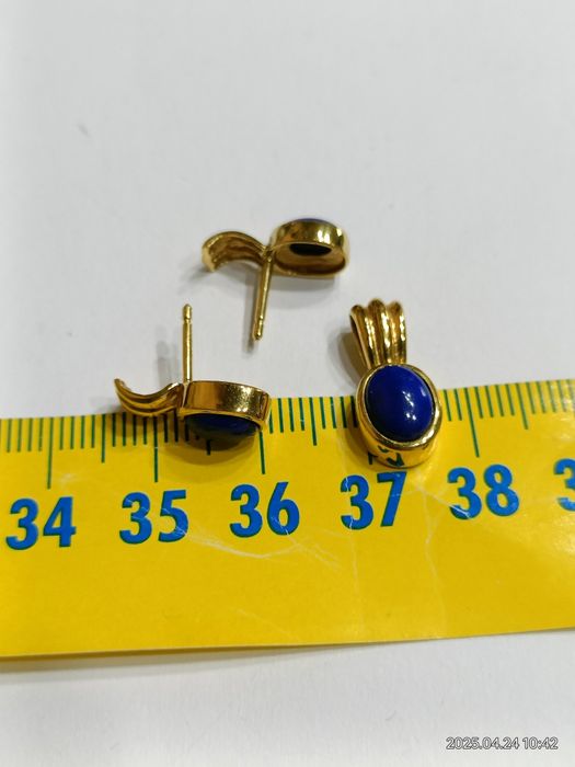 Vind set cercei și pandantiv din aur 8kt cu lapiz lazuli