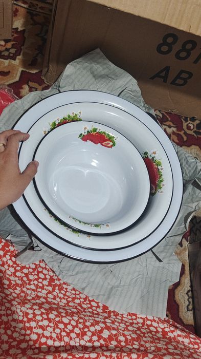 Эмаль набор, посуда, 3в1табақ,шара,тегене,