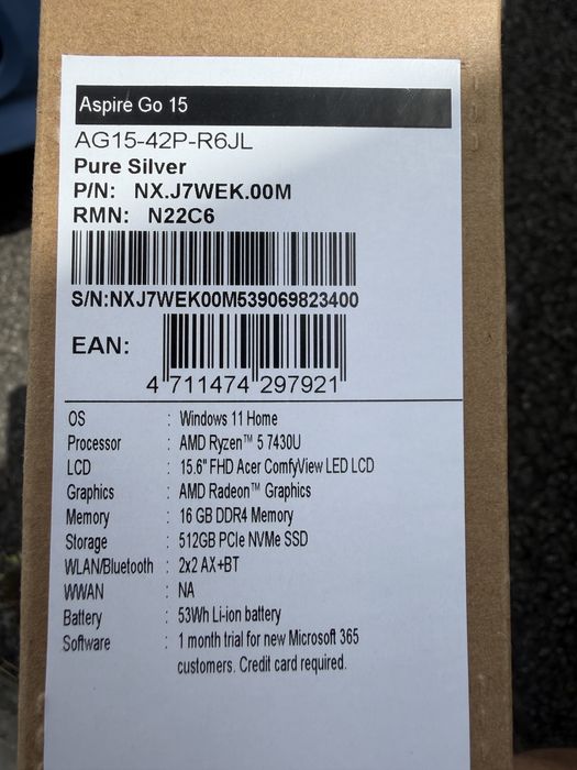 Laptop Acer aspire go 15