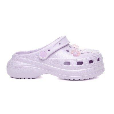 Детски кроксове / сабо лилави с брокат 29-34