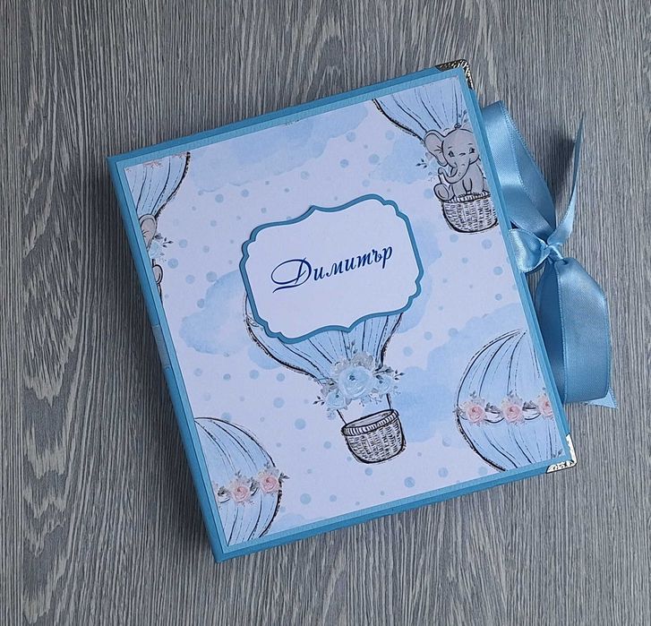 Скрапбук албум "Синьо слонче", ръчна изработка /53.42