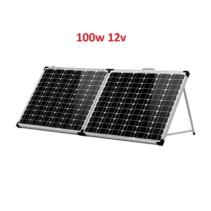 Соларен куфар 100w 12v  ТВЪРД панел + чанта фотоволтаичен сгъваем