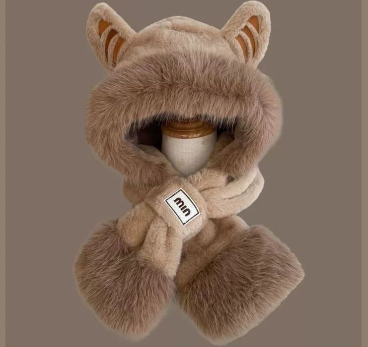 Шапка с ушками Детская Тёплая