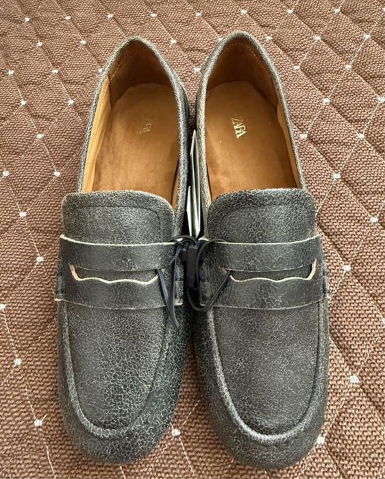 Кожанные лоферы Zara