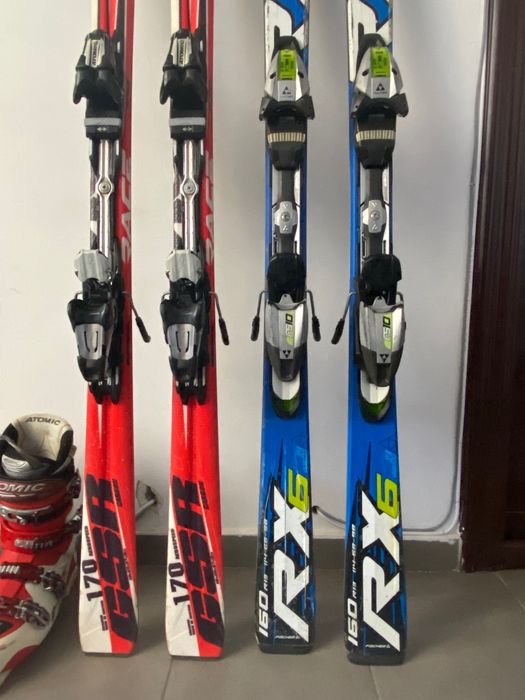 Skiuri Atomic170cm / Fischer 160cm/clapari Atomic