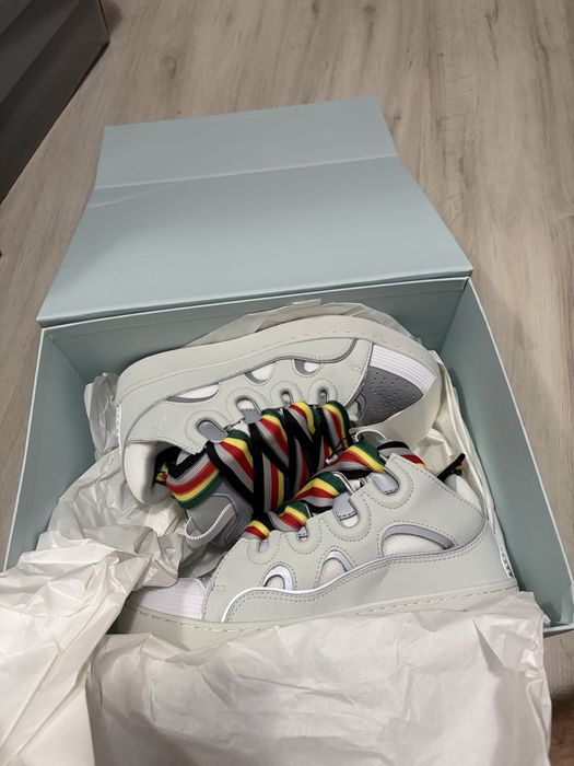 Lanvin curb low white rasta laces 40