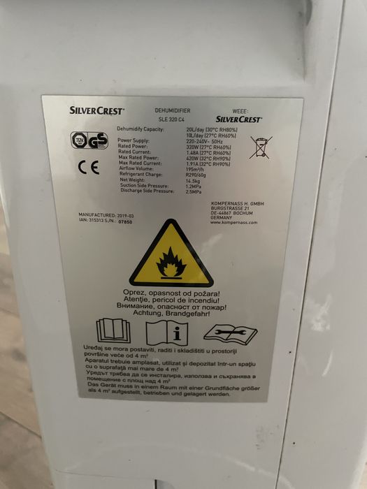 Vand dezumidificator Silvercrest