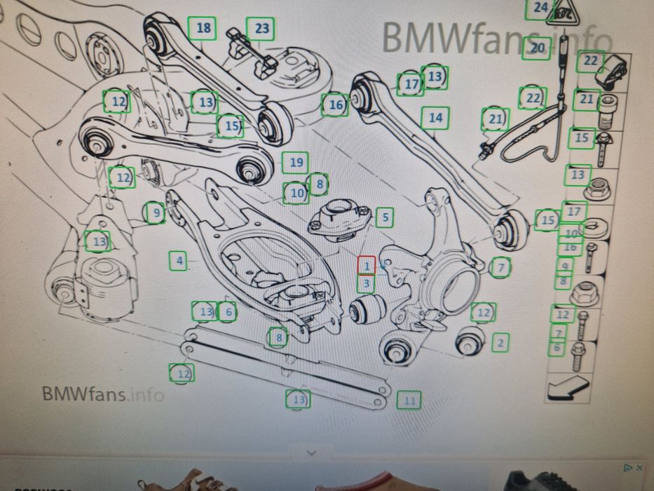 Нов оригинален заден десен  шенкел за BMW E90.E91.E92.E93